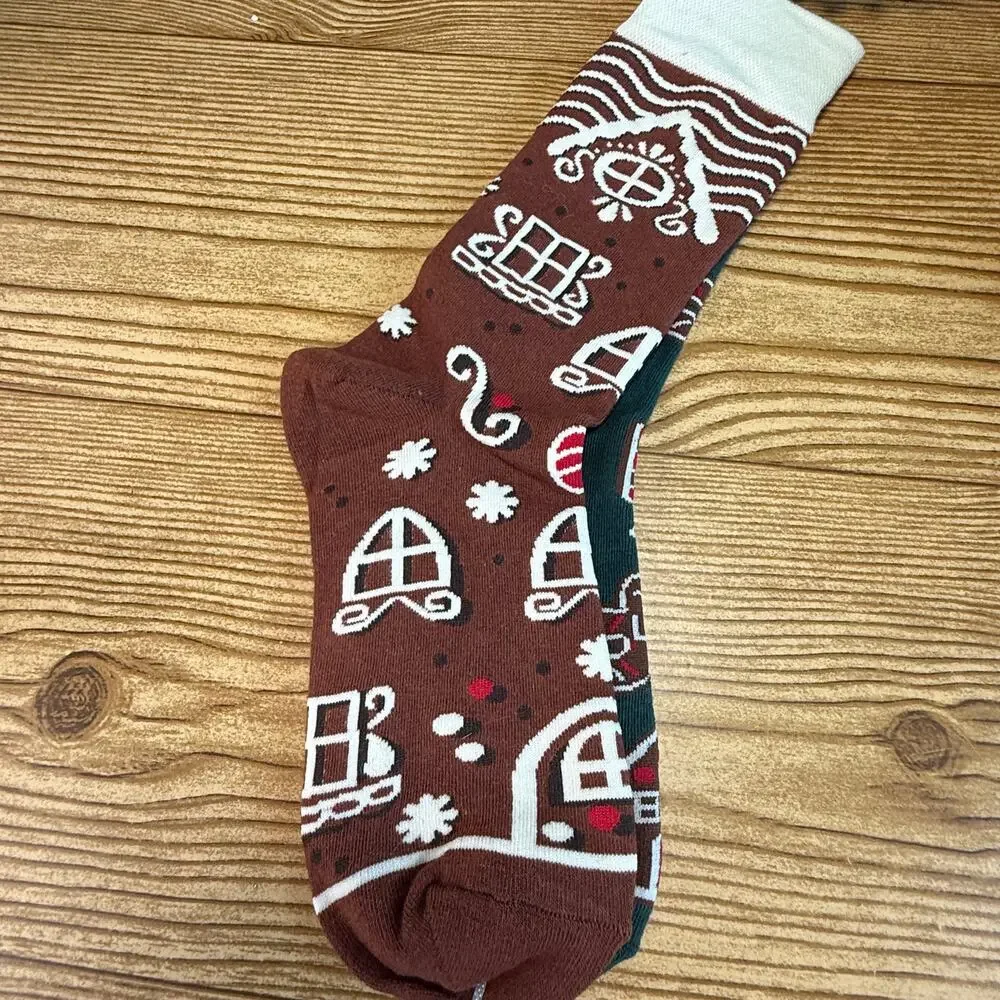 New Adult Christmas Gingerbread Cookie Socks Many Mornings Great Gift